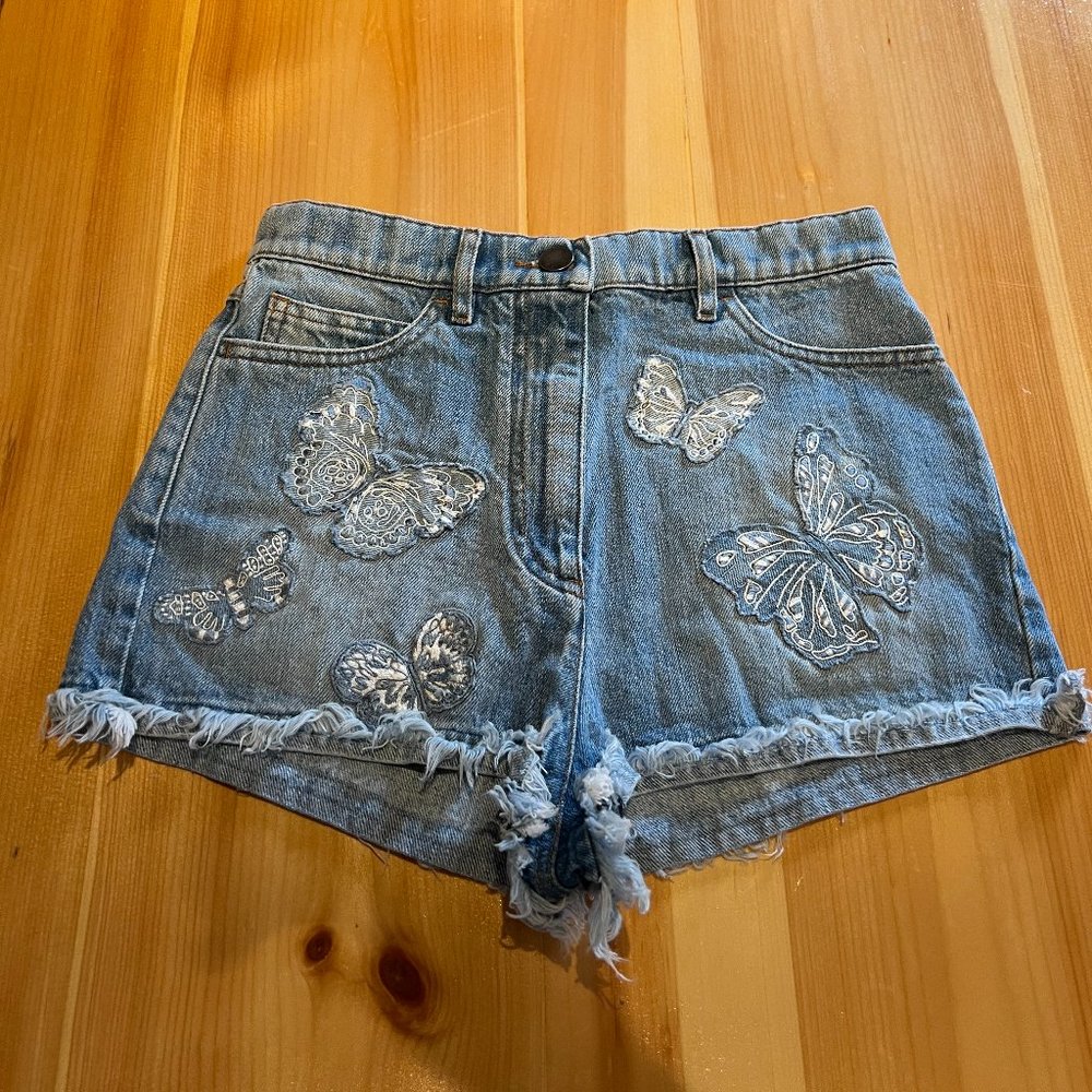 Valentino Denim Butterfly Shorts